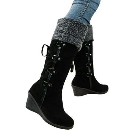 Ferndule Womens Snow Boots Pull On High Calf Boot Round Toe Mid Heel Bootie Warm Wedge Tall Booties Casual Winter Shoes Studded Slip Resistant Black 5
Ferndule Womens Snow Boots Pull On High Calf Boot Round Toe Mid Heel Bootie Warm Wedge Tall Booties Casual Winter Shoes Studded Slip Resistant Black 5