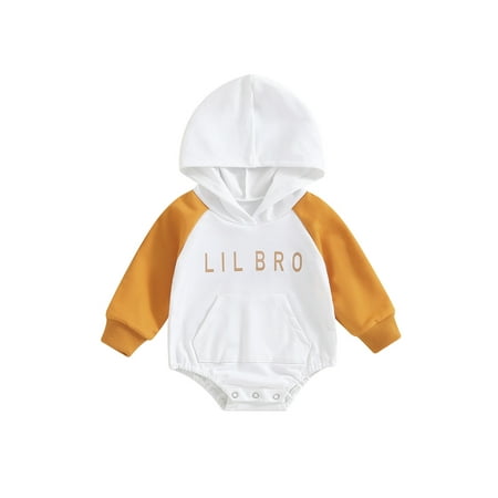Canrulo Infant Baby Boys Fall Casual Outfit Long Sleeve Lil Bro Hooded Romper Sweatshirt Jumpsuit Clothes Orange 12-18 Months
Canrulo Infant Baby Boys Fall Casual Outfit Long Sleeve Lil Bro Hooded Romper Sweatshirt Jumpsuit Clothes Orange 12-18 Months