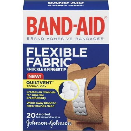 band aid bandages walmart knuckle adhesive fingertip flexible fabric sizes
