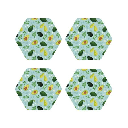 Lukts Avocado Flowers And Leaves Print Leather Drinks Coasters Set of 4 Suitable or Drinks Furniture Protection and Easy Clean up-Hexagon
Lukts Avocado Flowers And Leaves Print Leather Drinks Coasters Set of 4 Suitable or Drinks Furniture Protection and Easy Clean up-Hexagon