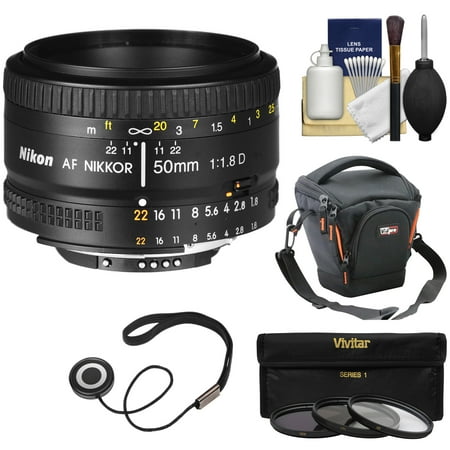 Nikon 50mm f\/1.8D AF Nikkor Lens with Case + 3 Filters + Kit for D3200, D3300, D5300, D5500, D7100, D7200, D750, D810 Cameras Nikon 50mm f\/1.8D AF Nikkor Lens with Case + 3 Filters + Kit for D3200, D3300, D5300, D5500, D7100, D7200, D750, D810 Cameras