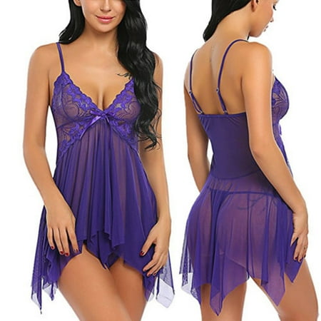 Women Lace Sexy-Lingerie Nightwear Underwear G-string Babydoll Sleepwear Nightgowns
Women Lace Sexy-Lingerie Nightwear Underwear G-string Babydoll Sleepwear Nightgowns