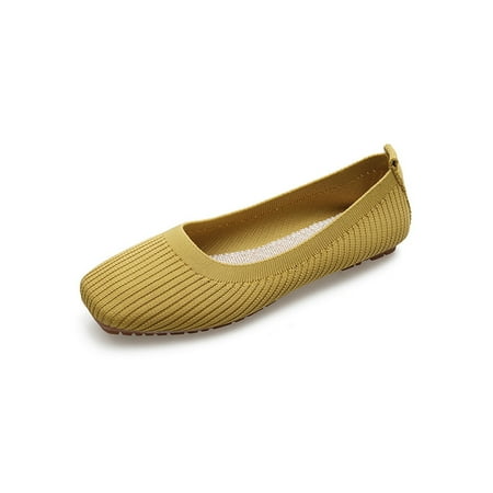 Lumento Ballet Flat for Women Slip On Shoes Knit Upper Breathable Casual Shoe Outdoor Non-slip Square Toe Flats Yellow 6.5
Lumento Ballet Flat for Women Slip On Shoes Knit Upper Breathable Casual Shoe Outdoor Non-slip Square Toe Flats Yellow 6.5