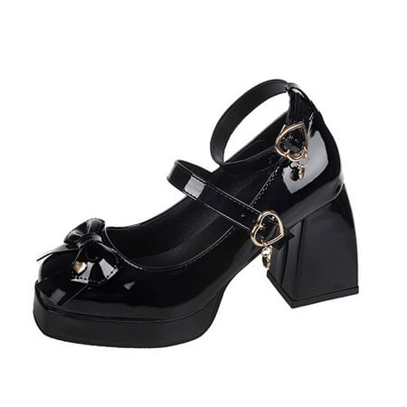 Vedolay Pumps For Women Close Toed Wedges Women Ladies Fashion Solid Color Bright Leather Bow Leather Shoes Chunky High Heel Buckle
Vedolay Pumps For Women Close Toed Wedges Women Ladies Fashion Solid Color Bright Leather Bow Leather Shoes Chunky High Heel Buckle