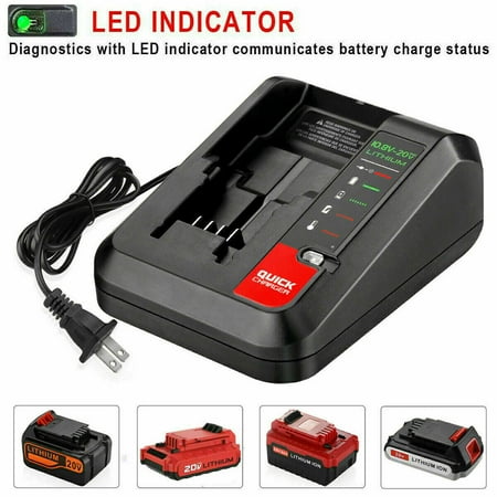 20V MAX Fast Charger for Porter Cable and Black&Decker 20 Volt Lithium Battery