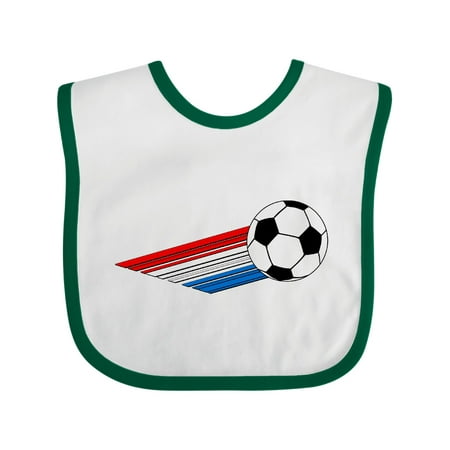 Inktastic Red White and Blue Soccer Gift Baby Boy or Baby Girl Bib