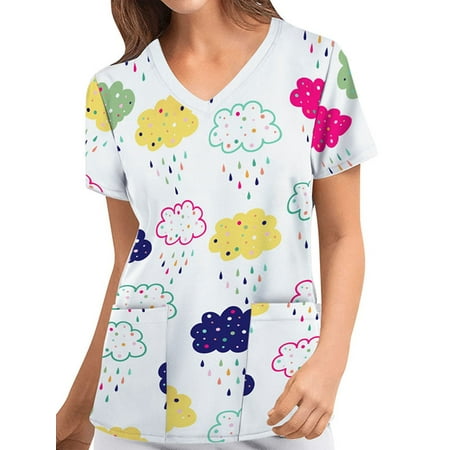 Grianlook Womens Tunic Scrub Tops Loose V Neck Casual Top Short Sleeve Tshirts Blouses with Pockets
Grianlook Womens Tunic Scrub Tops Loose V Neck Casual Top Short Sleeve Tshirts Blouses with Pockets