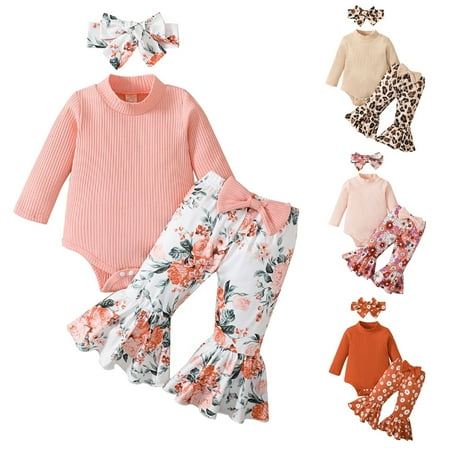 GYRATEDREAM Newborn Baby Girl Clothes Sets Ribbed Long Sleeve Romper Top Flare Pants Headband Fall 3PCS Outfit 0-18 Months
GYRATEDREAM Newborn Baby Girl Clothes Sets Ribbed Long Sleeve Romper Top Flare Pants Headband Fall 3PCS Outfit 0-18 Months