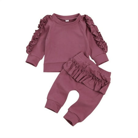 Journey 2-Piece Set Kid Girl s Ruffle Pajamas Crew Neck Sweatshirt & Pants Solid Color(Pink 80cm)
Journey 2-Piece Set Kid Girl s Ruffle Pajamas Crew Neck Sweatshirt & Pants Solid Color(Pink 80cm)