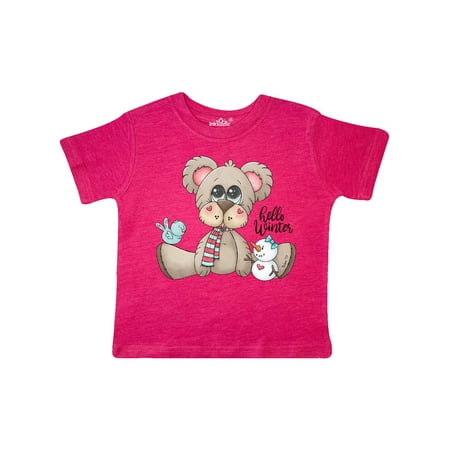 Inktastic Hello Winter Teddy Bear Gift Toddler Boy Girl T-Shirt