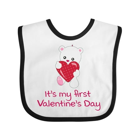 Inktastic It s My First Valentine s Day Gift Baby Boy or Baby Girl Bib
