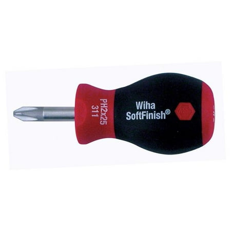 Wiha 31140 No. 2 x 25 mm Softfinish Phillips Stubby Screwdriver