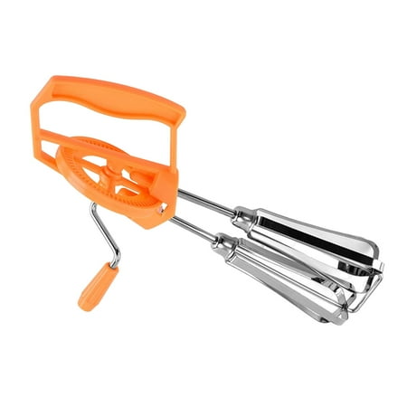 Rotary Hand Whisk Baking Manual Cream Whisk Mixer Noodle Mixer Household Use Orange