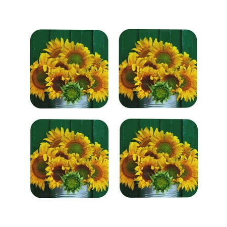 Drink Coasters Set of 4 Sunflowers in Bucket Leather Coasters for Coffee Table Protector Heat Resistant Cute Coasters for Home Decor Housewarming Gifts Bar Kitchen 4 Inch Square
Drink Coasters Set of 4 Sunflowers in Bucket Leather Coasters for Coffee Table Protector Heat Resistant Cute Coasters for Home Decor Housewarming Gifts Bar Kitchen 4 Inch Square