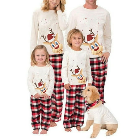 Christmas Family Matching Pajamas Outfit Dad Mom Kids Deer Print Tops+Plaid Pants Sleepwear Loungewear Set
Christmas Family Matching Pajamas Outfit Dad Mom Kids Deer Print Tops+Plaid Pants Sleepwear Loungewear Set