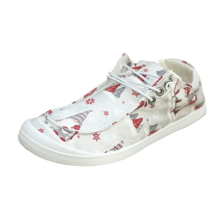 ZXHACSJ Floral Print Women s Sports Shoes Flat Breathable Shoes Women s Shoes White 37