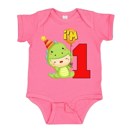 Inktastic 1st Birthday Cute Dinosaur Gift Baby Boy or Baby Girl Bodysuit