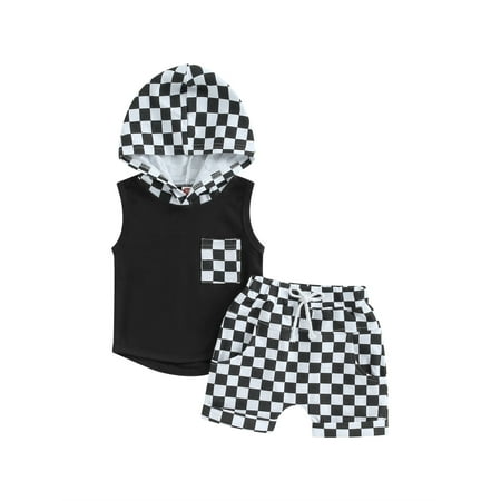 GXFC Toddler Baby Boys Summer Checkerboard Print Hooded Shorts Outfits Infant Boys Sleeveless Hoodie Tank Tops with Pocket and Short Pants Set Kids Casual Clothes 2Pcs 0-3T
GXFC Toddler Baby Boys Summer Checkerboard Print Hooded Shorts Outfits Infant Boys Sleeveless Hoodie Tank Tops with Pocket and Short Pants Set Kids Casual Clothes 2Pcs 0-3T