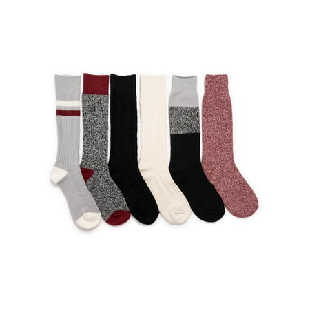 Muk Luks Women s Mid-Calf Tall Boot Sock 6-Pack