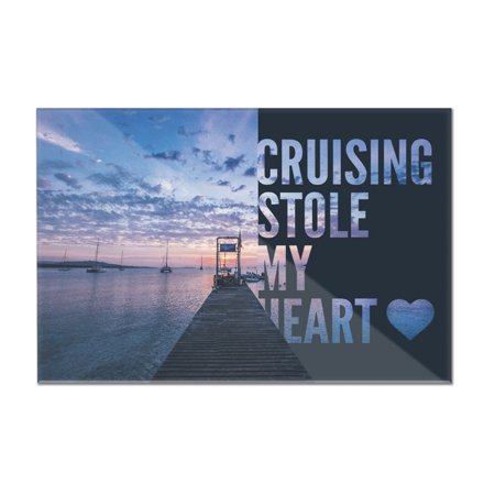 Cruising Stole My Heart - Dock & Marina at Sunset - Lantern Press Photography (12x8 Acrylic Wall Sign)