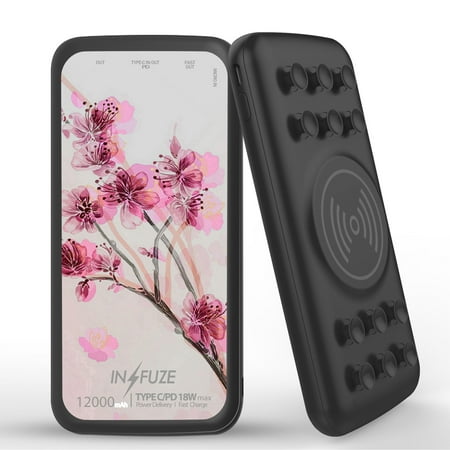 INFUZE Qi Wireless Portable Charger for Google Pixel 5a External Battery (12000 mAh 18W Power Delivery USB-C/USB-A Quick Charge 3.0 Ports Suction Cups) with Touchless Tool - Cherry Blossom on White
INFUZE Qi Wireless Portable Charger for Google Pixel 5a External Battery (12000 mAh 18W Power Delivery USB-C/USB-A Quick Charge 3.0 Ports Suction Cups) with Touchless Tool - Cherry Blossom on White