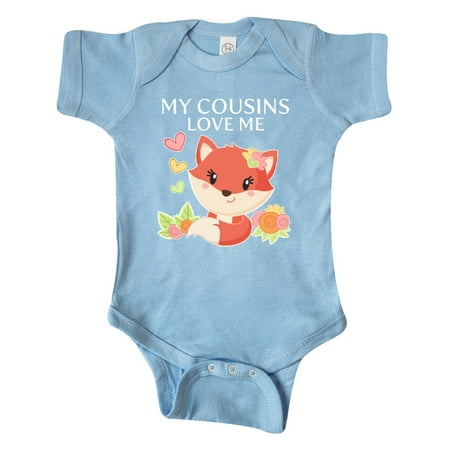 Inktastic My Cousins Love Me- Little Fox Gift Baby Boy or Baby Girl Bodysuit