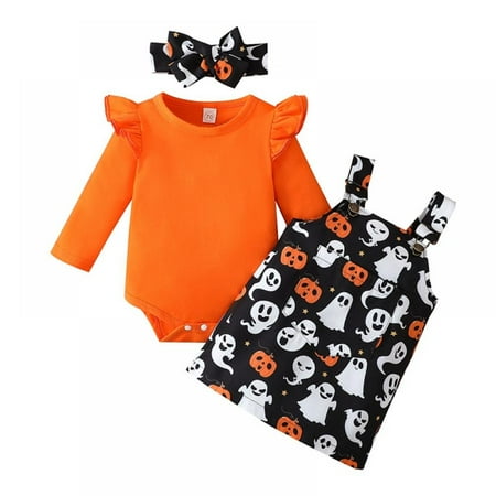 URMAGIC Halloween Toddler Baby Girl Clothes Ruffle Romper Top Suspender Pumpkin Skirt Outfit Set with Headband 0-18 Months
URMAGIC Halloween Toddler Baby Girl Clothes Ruffle Romper Top Suspender Pumpkin Skirt Outfit Set with Headband 0-18 Months