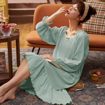 PIKADINGNIS Spring Autumn Long Sleeve Cotton Nightgowns for Women Korean Fashion Long Sleeve NightDress Sleepwear Nightdress Home Dress
PIKADINGNIS Spring Autumn Long Sleeve Cotton Nightgowns for Women Korean Fashion Long Sleeve NightDress Sleepwear Nightdress Home Dress