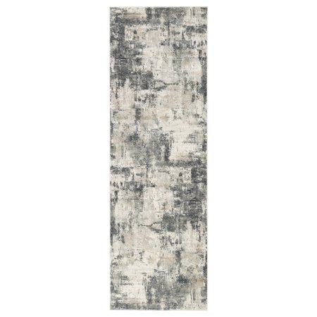 Juniper Home Tempesta Abstract Gray/ Gold Runner Rug - 2'8 x 8'