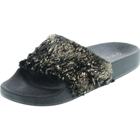 Qupid Booboo-07 Women Metallic Faux Fur Slide Casual Lounging Trendy Furry Slipper Gold 6
Qupid Booboo-07 Women Metallic Faux Fur Slide Casual Lounging Trendy Furry Slipper Gold 6