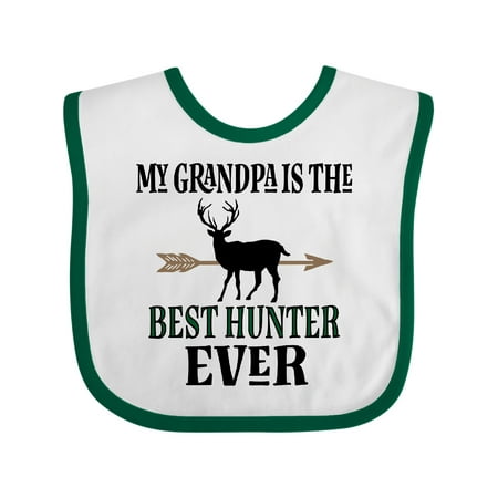 Inktastic Deer Hunting Grandpa Best Hunter Ever Gift Baby Boy Bib