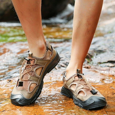 sebulube Men Flat Breathable Water Shoes Casual Shoes Breathable Non Slip Water Shoes Single Shoes Casual Fashion Casual Shoes