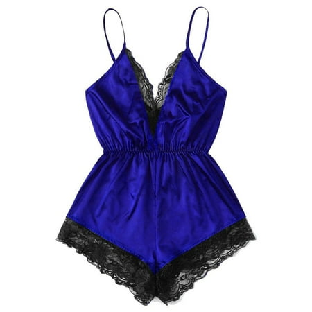 Eyicmarn Women Deep V-neck Babydoll Romper with Lace Solid Color High Waist Sleeveless Sling Jumpsuit for Summer
Eyicmarn Women Deep V-neck Babydoll Romper with Lace Solid Color High Waist Sleeveless Sling Jumpsuit for Summer