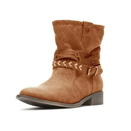 Wirdiell Boots for Women Ladies Low Heel Belt Buckle Frosted Side Zipper Round Head Vintage Ankle Boots Women Boots Yellow 40
Wirdiell Boots for Women Ladies Low Heel Belt Buckle Frosted Side Zipper Round Head Vintage Ankle Boots Women Boots Yellow 40