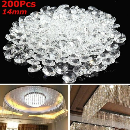 200Pcs Clear 14mm Acrylic Pendant Light Faceted Home Furnishing