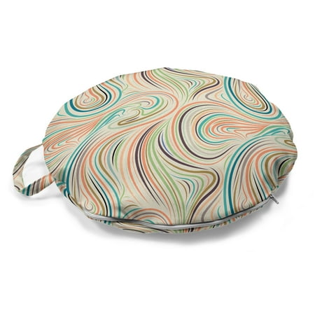 Abstract Round Floor Cushion with Handle Wave Inspired Colorful Retro Groovy Pattern Decorative Pillow for Living Room & Dorms 18 Round Multicolor by Ambesonne
Abstract Round Floor Cushion with Handle Wave Inspired Colorful Retro Groovy Pattern Decorative Pillow for Living Room & Dorms 18 Round Multicolor by Ambesonne