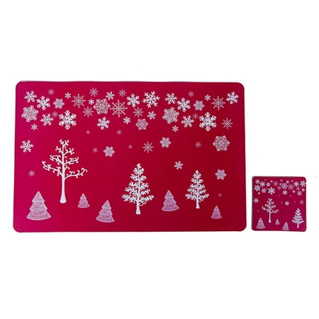 Christmas Placemats Set of 6 PVC Wipeable and Washable Xmas Table Mats with Printed Reindeer Christmas Tree Snowflakes Patterns for Decoration
Christmas Placemats Set of 6 PVC Wipeable and Washable Xmas Table Mats with Printed Reindeer Christmas Tree Snowflakes Patterns for Decoration
