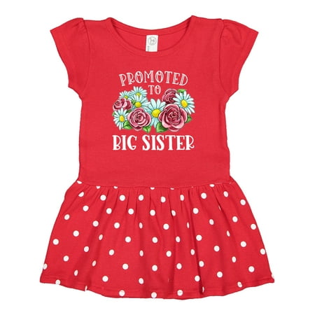 Inktastic Promoted to Big Sister with Flowers Gift Baby Girl Dress