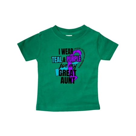 Inktastic Suicide Prevention I Wear Teal and Purple for My Great Aunt Gift Baby Boy or Baby Girl T-Shirt
Inktastic Suicide Prevention I Wear Teal and Purple for My Great Aunt Gift Baby Boy or Baby Girl T-Shirt