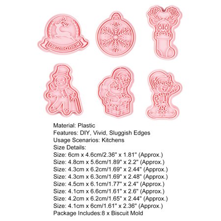 SOAOUN Cookie Mold 8Pcs Festive Fine Workmanship Easy Demoulding Christmas Biscuit Mold
SOAOUN Cookie Mold 8Pcs Festive Fine Workmanship Easy Demoulding Christmas Biscuit Mold