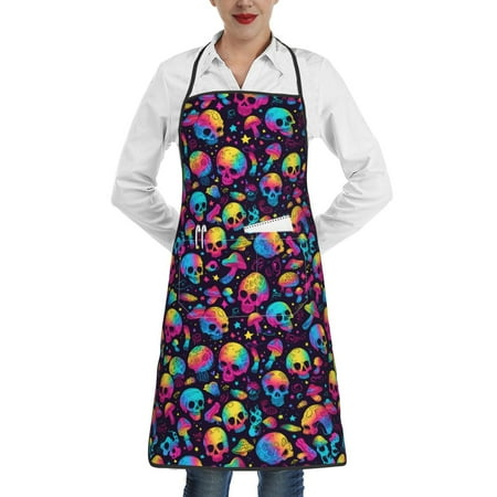 Matuu Skull rainbow color mushroom for Adjustable Cooking Aprons for Women with Pockets Kitchen Aprons for Men Water and Oil Resistant
Matuu Skull rainbow color mushroom for Adjustable Cooking Aprons for Women with Pockets Kitchen Aprons for Men Water and Oil Resistant