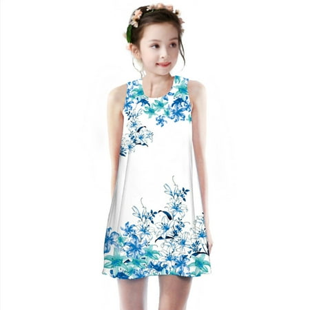 EHTMSAK Infant Baby Toddler Child Children Kids Sundress for Girl Summer Dresses Print Sleeveless Dress Light blue 4Y-9Y 140
EHTMSAK Infant Baby Toddler Child Children Kids Sundress for Girl Summer Dresses Print Sleeveless Dress Light blue 4Y-9Y 140
