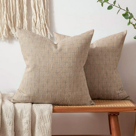 MIULEE Pack of 2 Decorative Burlap Linen Throw Pillow Covers Modern Farmhouse Pillowcase Rustic Woven Textured Cushion Cover for Sofa Couch Bed 16x16 Inch Light Orange
MIULEE Pack of 2 Decorative Burlap Linen Throw Pillow Covers Modern Farmhouse Pillowcase Rustic Woven Textured Cushion Cover for Sofa Couch Bed 16x16 Inch Light Orange