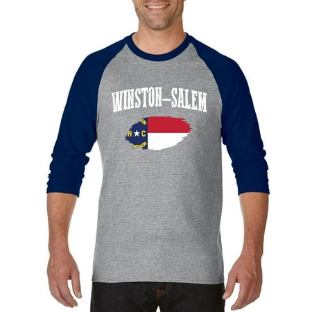 Winston Salem North Carolina Raglan Sleeve Baseball T-Shirt