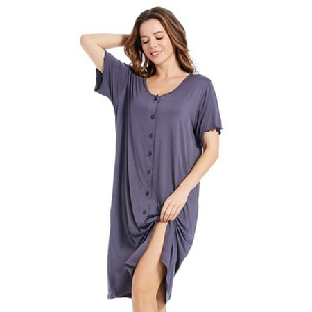 Women s Plus Size Modal Short Sleeve Button Down Nightdress Soft Loose Pajama Dress
Women s Plus Size Modal Short Sleeve Button Down Nightdress Soft Loose Pajama Dress
