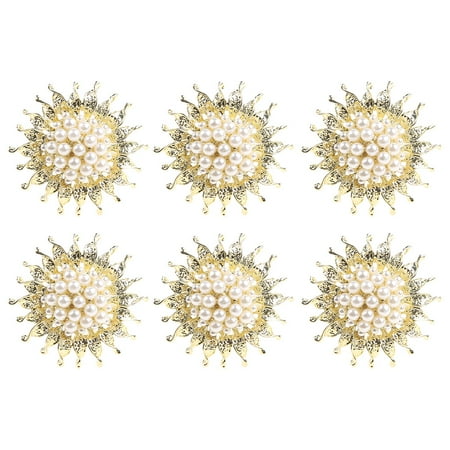 BYDOT 6 Pcs Sunflower Pearl Napkin Rings Set Handmade Metal Serviette Buckle Holder for Dining Table Wedding Holiday Dinner Parties Decoration
BYDOT 6 Pcs Sunflower Pearl Napkin Rings Set Handmade Metal Serviette Buckle Holder for Dining Table Wedding Holiday Dinner Parties Decoration