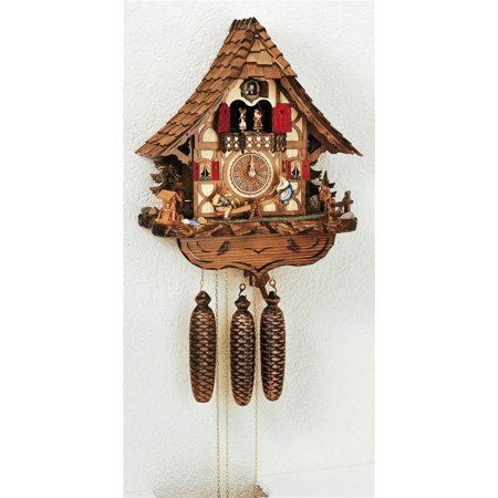 8-Day Chalet Style Wooden Black Forest House Cuckoo Clock