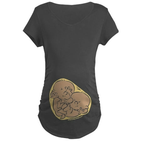 CafePress - Sneak Peek Twins Maternity Dark T Shirt - Maternity Dark T-Shirt