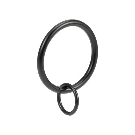 Curtain Ring Metal 32mm Inner Dia for Curtain Rods Black 14 Pcs