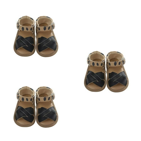 3pcs 1 Pair Baby Walking Sandals Newborn Babies Girls Non-slip Open Toe Design Sandals Leather Shoes Black L
3pcs 1 Pair Baby Walking Sandals Newborn Babies Girls Non-slip Open Toe Design Sandals Leather Shoes Black L